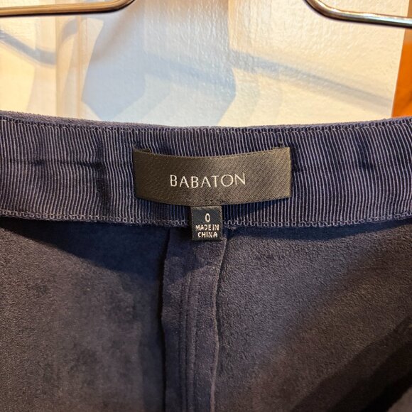 NWT -BABATON X ARITZIA Chuck Faux Suede Midi Pencil Skirt (Size 0 - Royal Navy) - Picture 4 of 11